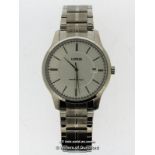 Gentlemen's Lorus stainless steel wristwatch, circular silvered dial with baton hour markers and