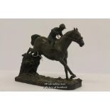 Robert Donaldson, bronze resin sculpture of Red Rum with jockey up, cast by Heredities Ltd, 21cm. ¦