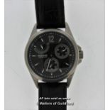 Gentlemen's Stuhrling Reserver automatic wristwatch, circular black dial with baton hour markers and