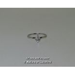 Pear shaped diamond ring, pear cut diamond weighing 0.39ct mounted in platinum, with EGL Diamond