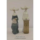 Two Lladro figures: Time to Sew 5501, Mediation 5502. (2)
