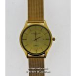 Gentlemen's Christin Lars wristwatch in gold coloured stainless steel, circular dial with baton hour