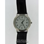 Gentlemen's Philip Mercier wristwatch, circular white dial with Arabic numerals and date aperture,