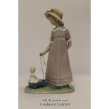 Lladro figure group, Girl with Toy Wagon, 5044, 28cm.