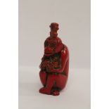 A Chinese snuff bottle carved as a monkey, 9cm.