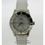 Ladies' Klaus-Kobec wristwatch, circular mother of pearl dial with white stone set hour markers