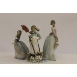 Three Lladro figures, Angela (boxed), Basket of Love 7622, Playful Kittens 5232. (3)