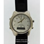 Gentlemen's Philip Mercier wristwatch, circular silvered textured dial, with Arabic numerals and