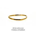 9ct yellow gold bangle, a/f, dented, weight 4.8 grams