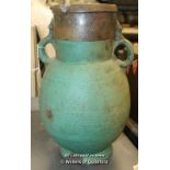 *Large green stoneware jug; 35cm (Lot subject to VAT)