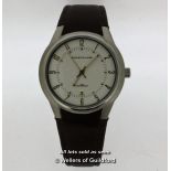 Gentlemen's Christin Lars wristwatch, circular cream dial with Arabic numerals and date aperture