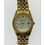 Gentlemen's Gianni Ricci gold coloured stainless steel wristwatch, circular dial with baton hour