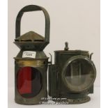 *Vintage Tri-Colour Railway Signal Lamp By Harry Pratt, Birmingham Dated 1945 [LQD106]