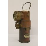 Ceag Miner's Supply Co. Ltd., Barnsley, copper miner's lamp type BE 3 GPII, 21cm including