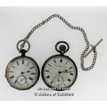 Silver Stewart Dawson & Co Ltd pocket watch, white enamel dial with Roman numerals and subsidiary