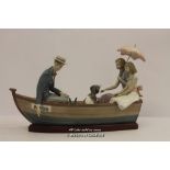 Lladro figure group, The Love Boat, boxed with hardwood stand and certificate, 5343.