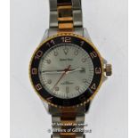 Gentlemen's Gianni Ricci two-tone stainless steel wristwatch, circular silvered dial with luminous