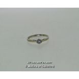 Single stone diamond ring, round brilliant cut diamond weighing an estimated 0.22ct, mounted in