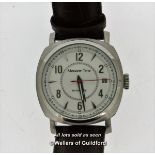 Gentlemen's Moscow Time automatic wristwatch, circular white dial with skeleton back, baton hour