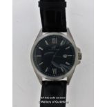 Gentlemen's Klaus-Kobec wristwatch, circular blue textured dial with baton hour markers and Roman