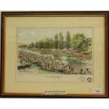 *Limited Edition Hand Coloured Print Of Henley Regatta In 1907. Signed V. Rushden [LQD106]