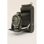 Rolfix Prontor II folding camera in leather case.