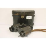 *WW1 Ross London 1914 Prismatic No.3 Mk 1 Magnification 6 Binoculars In Case [LQD106]