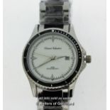 Gentlemen's Gianni Sabatini two-tone stainless steel wristwatch, white circular dial with baton hour