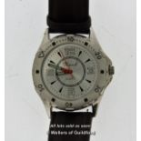 Gentlemen's Marcel Drucker wristwatch, circular silvered dial with baton hour markers and Arabic