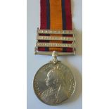 Queens South Africa Medal, three clasps, Defence of Ladysmith, Laing’s Nek and Belfast named to 2726