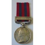 India General Service Medal 1854, clasp Hazara 1888 named to 1324 Private P. Leary, 2nd Battalion,