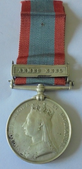 Afghanistan Medal 1878, clasp Ahmed Khel, named to Sepoy Gulab Singh, 8th Regiment Native - Image 2 of 4