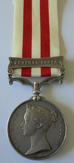 Indian Mutiny Medal, clasp, Central India, named to Richard Ing, 3rd Madras European Regiment. - Image 2 of 4