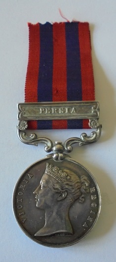 India General Service Medal 1854, clasp Persia named to J. Pedden, 78th Highlanders. Wounded in a