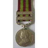 India General Service Medal 1895, VR, two clasps, Punjab Frontier 1897-98 and Tirah 1897-98 named in