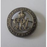 Silver War Badge. No.26226 awarded to Private Frederick Lusty, 4th Battalion, Gloucestershire