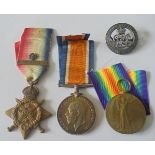 A Mons Star and Bar Trio with Silver War Badge to Private J. Harrison, 1st Battalion, Devonshire