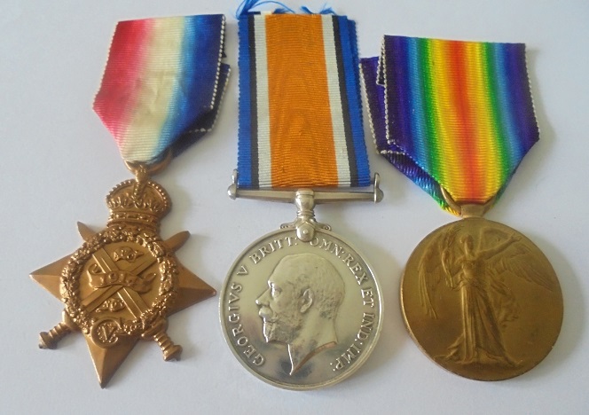 A Mons Trio to Private E. Pritchard, 2nd Battalion, Monmouthshire Regiment. 1914 Star named to