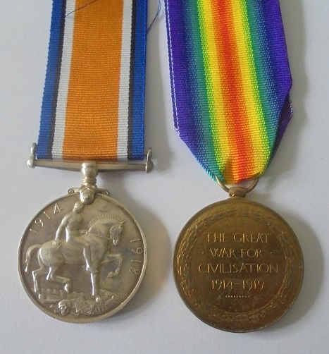 Private H.J. Easton, Surrey Yeomanry. British War Medal and Victory Medal both named to 2206 Private - Image 2 of 2