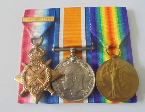 A Mons Star and Slide on Bar to Private F. Brown, Wiltshire Regiment. 1914 Star, slide on 5th Aug-