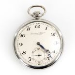 Art-déco-Taschenuhr, IWC.Um 1933/37. Stahl. Gehäusenr. 971162, Werknr. 938680. Gemarktes Stahlwerk