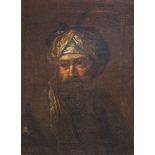 Altmeister-Porträt 17.-18. Jahrhundert. "Mann mit Turban".Charakter-Bildnis im Stil von Rembrandt (