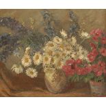 BECKER-TEMPELBURG, Franz: Sommerblumen.Öl/Malkarton, rechts unten signiert. 56 x 66 cm, heller