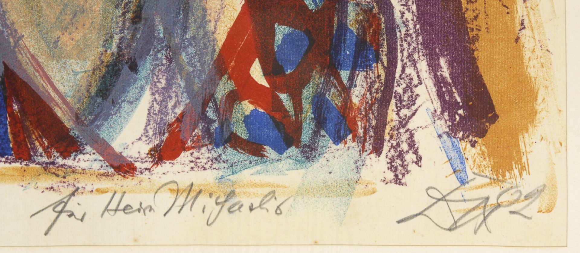 DIX, Otto: "Contessa".Farblithografie, Bleistiftsigantur, Widmung, datiert [19]62, Platte 63 x 41cm, - Bild 3 aus 3