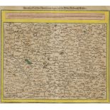 Landkarte der Region Pfalz - Sebastian Münster.Kolorierter Holzschnitt, Stock 32,5 x 36 cm, verglast