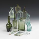 16 Teile Waldglas.18. Jahrhundert/19. Jahrhundert. Überwiegend grünes und hellgrünes bzw.