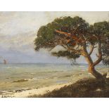 DÜCKER, Eugen: An der Ostseeküste.Öl/Leinwand/Karton, links unten signiert. 21 x 26 cm,