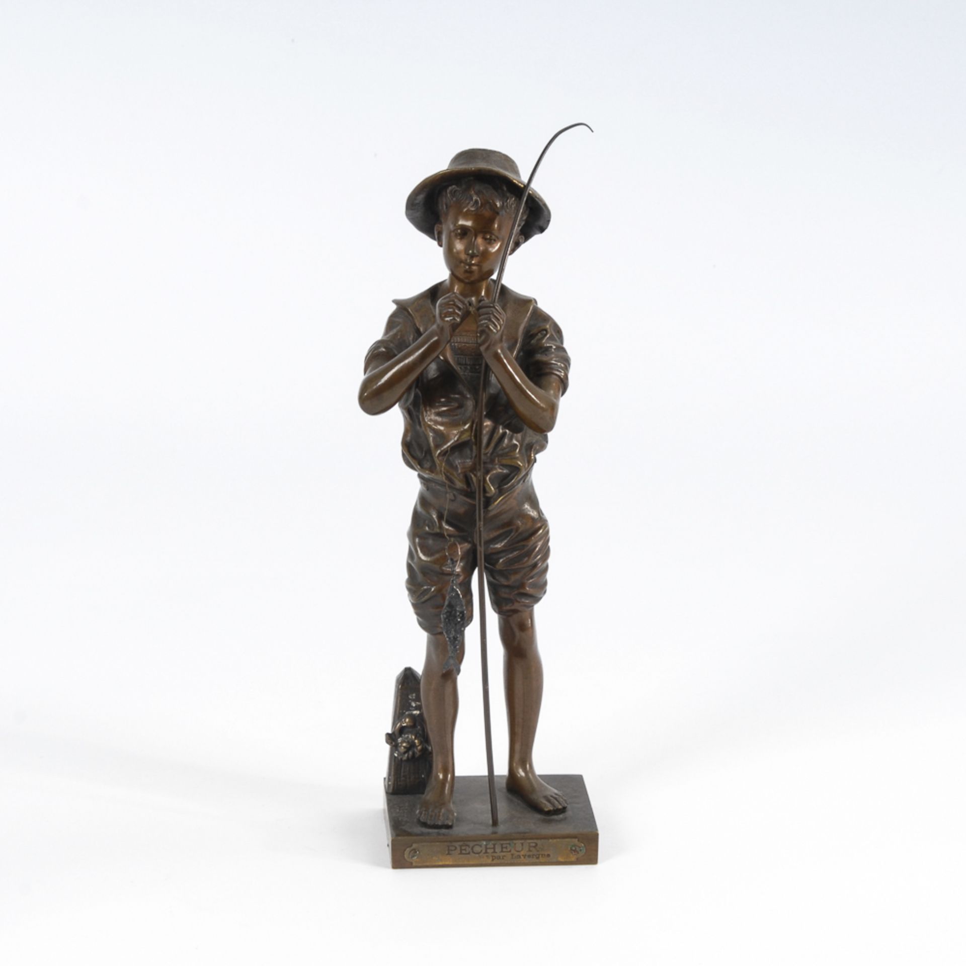 LAVERGNE, Adolphe Jean: Der Angler.Bronze patiniert, bezeichnet, auf der Bronze-Plinthe - Bild 2 aus 7