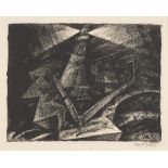 BRASS, Hans: Leuchtturm.Lithographie, Bleistiftsignatur, Prägestempel "Die Schaffenden",Galerie-