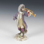 Affe als Trompeter, MEISSEN.Knaufschwerter, ab 1850-1918, 1. Wahl. Modell-Nr. 5, aus der Serie